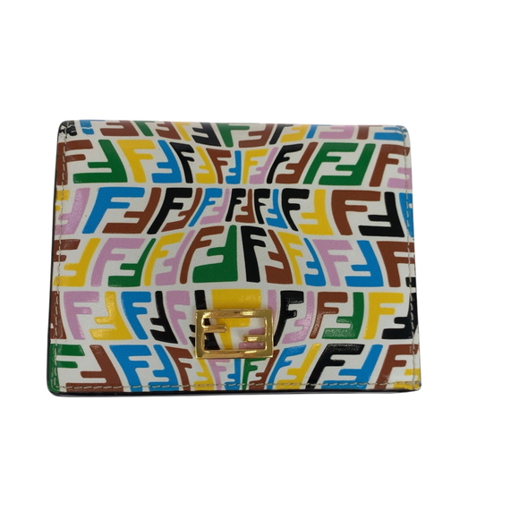 FENDI F1EXO MLC+CYBER-BLUE+O Calfskin 8M0420 AGKS Folding Wallet Compact for ... - Picture 1 of 10